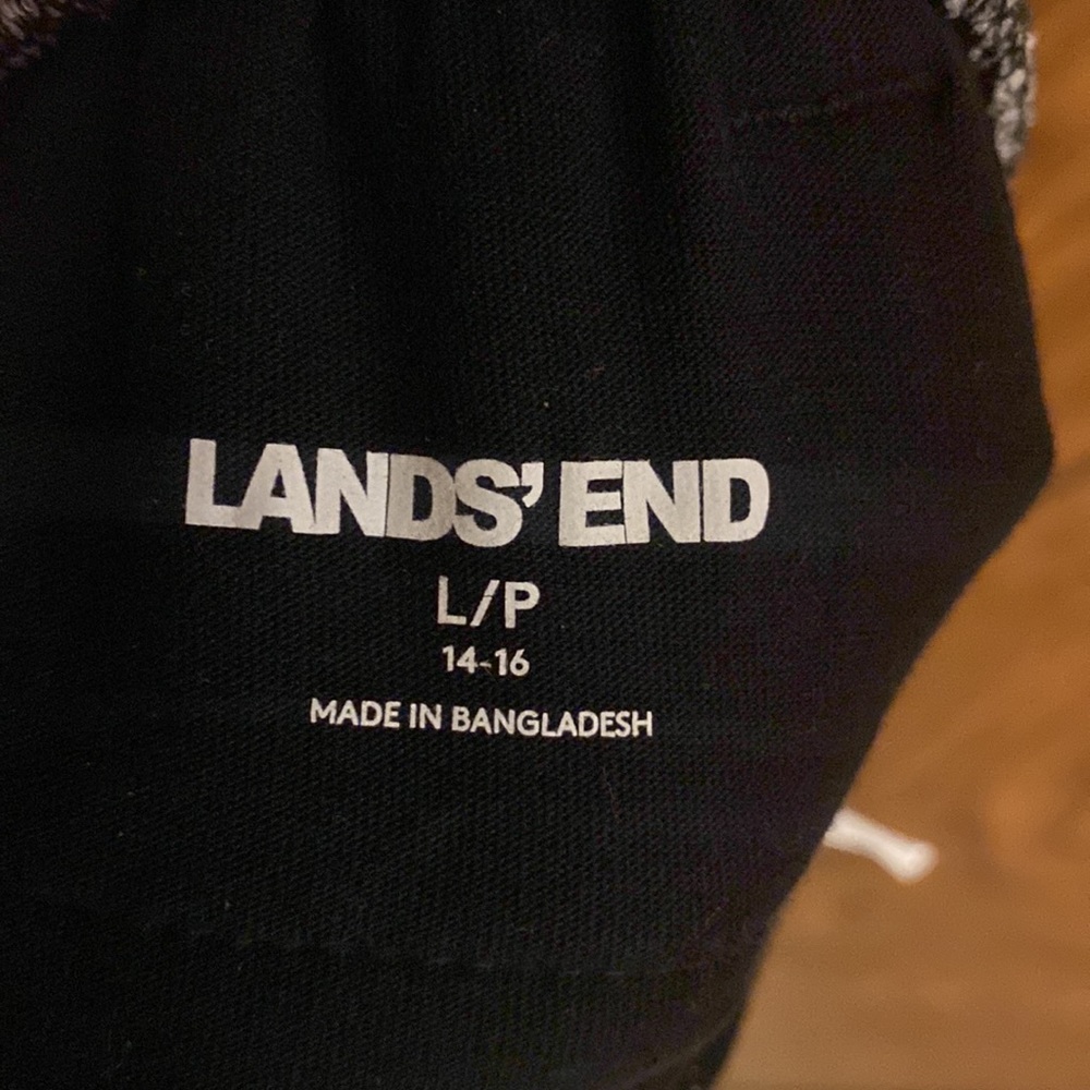 Land's End Wide Leg Sport Knit Crop Floral Patterned Pants LP - Picture 7 of 7